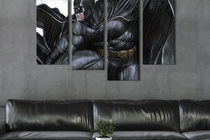 Модульная картина из 4 частей на холсте KIL Art Бэтмен - символ Готэма 129x90 см (689-42)