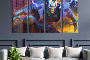 Модульная картина из 4 частей на холсте KIL Art ‎Demon Joker DC Comics 209x133 см (717-41)