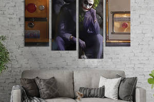 Модульная картина из 4 частей на холсте KIL Art Joker, The Dark Knight 89x56 см (718-42)