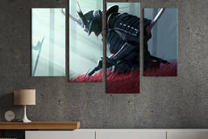 Модульная картина из 4 частей на холсте KIL Art Харакири самурая 129x90 см (675-42)
