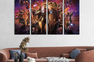 Модульная картина из 4 частей на холсте KIL Art Команда Мстителей 89x53 см (683-41)
