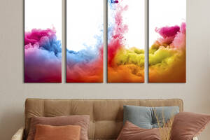 Модульная картина из 4 частей на холсте KIL Art Красивый цветной дым 209x133 см (12-41)