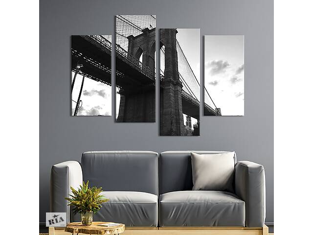 Модульная картина из 4 частей на холсте KIL Art Красивый Бруклинский мост 89x56 см (379-42)