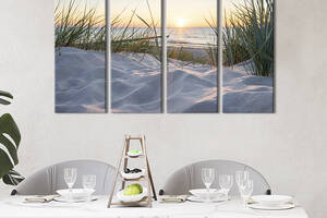 Модульная картина из 4 частей на холсте KIL Art Красивый белый песок на берегу Балтийского моря 149x93 см (436-41)