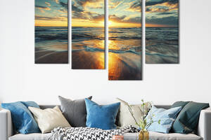Модульная картина из 4 частей на холсте KIL Art Красивый морской пейзаж 149x106 см (442-42)