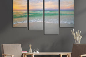 Модульная картина из 4 частей на холсте KIL Art Красивый лазурный берег 89x56 см (454-42)