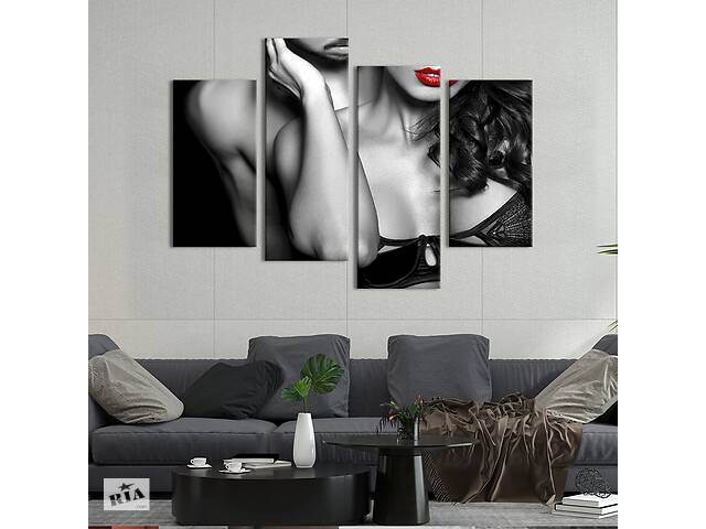 Модульная картина из 4 частей на холсте KIL Art Красивая эротика 129x90 см (514-42)