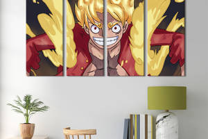 Модульная картина из 4 частей на холсте KIL Art Luffy One Piece 209x133 см (725-41)