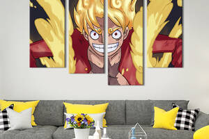 Модульная картина из 4 частей на холсте KIL Art Luffy Gear 5, One Piece's 149x106 см (725-42)