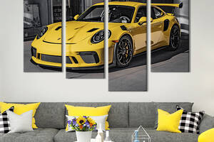 Модульная картина из 4 частей на холсте KIL Art Модный Porsche 129x90 см (112-42)