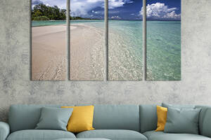 Модульная картина из 4 частей на холсте KIL Art Морской пляж Мартиники 209x133 см (449-41)