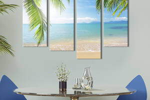 Модульная картина из 4 частей на холсте KIL Art Морской пляж на Пальма-де-Майорка 89x56 см (412-42)
