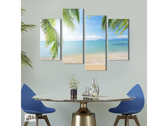 Модульная картина из 4 частей на холсте KIL Art Морской пляж на Пальма-де-Майорка 89x56 см (412-42)
