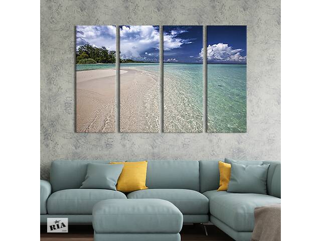 Модульная картина из 4 частей на холсте KIL Art Морской пляж Мартиники 149x93 см (449-41)
