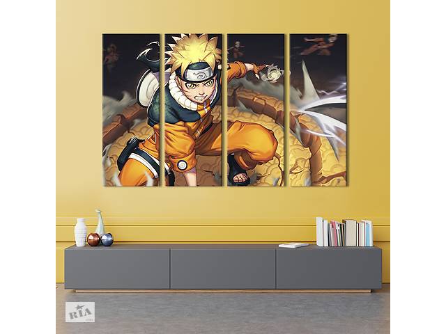 Модульная картина из 4 частей на холсте KIL Art Naruto Uzumaki 209x133 см (733-41)