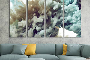 Модульная картина из 4 частей на холсте KIL Art Облако серого дыма 209x133 см (24-41)