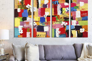 Модульная картина из 4 частей на холсте KIL Art Палитра ярких цветов 89x53 см (11-41)