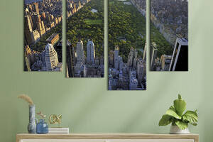 Модульная картина из 4 частей на холсте KIL Art Панорама Центрального Парка в Нью-Йорке 129x90 см (332-42)