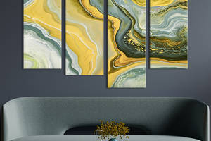 Модульная картина из 4 частей на холсте KIL Art Природная мраморная поверхность 89x56 см (55-42)
