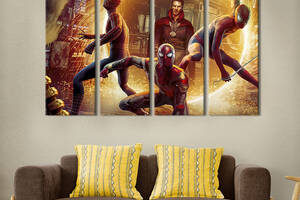 Модульная картина из 4 частей на холсте KIL Art Spider-Man: No Way Home 209x133 см (707-41)