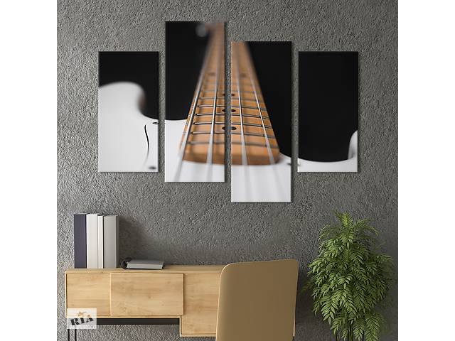 Модульная картина из 4 частей на холсте KIL Art Струны бас-гитары 149x106 см (527-42)