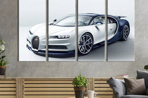 Модульная картина из 4 частей на холсте KIL Art Стильный автомобиль Bugatti Chiron 209x133 см (119-41)