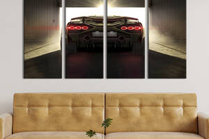 Модульная картина из 4 частей на холсте KIL Art Стильный автомобиль Lamborghini Sian 209x133 см (87-41)