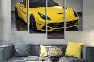 Модульная картина из 4 частей на холсте KIL Art Стильный Ferrari 129x90 см (122-42)