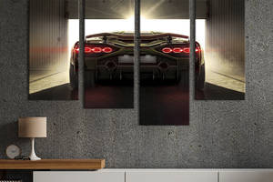 Модульная картина из 4 частей на холсте KIL Art Суперкар Lamborghini Sian 129x90 см (87-42)