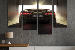 Модульная картина из 4 частей на холсте KIL Art Суперкар Lamborghini Sian 89x56 см (87-42)