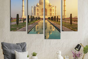 Модульная картина из 4 частей на холсте KIL Art Тадж-Махал - величайший дворец 129x90 см (364-42)