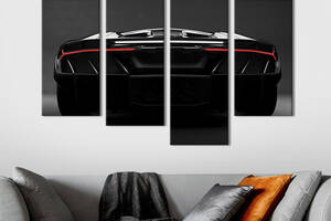Модульная картина из 4 частей на холсте KIL Art Тёмный Lamborghini 129x90 см (106-42)