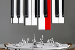 Модульная картина из 4 частей на холсте KIL Art Вертикальные клавиши пианино 129x90 см (531-42)
