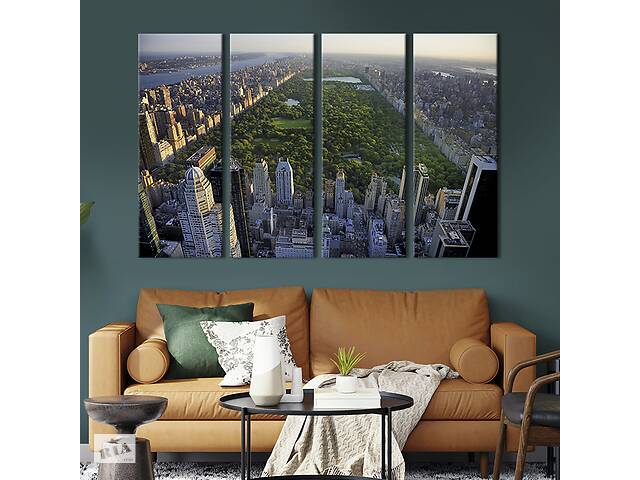 Модульная картина из 4 частей на холсте KIL Art Вид на Нью-йоркский Центральный Парк 149x93 см (332-41)