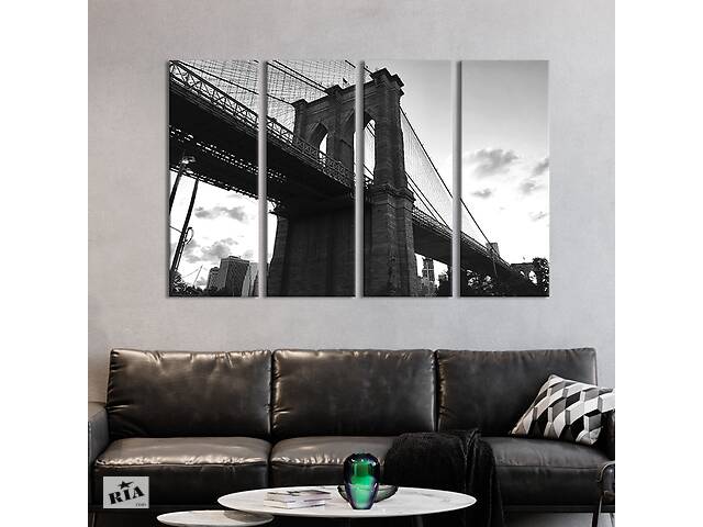 Модульная картина из 4 частей на холсте KIL Art Взгляд на Бруклинский мост 209x133 см (379-41)