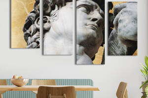 Модульная картина из 4 частей на холсте KIL Art Искусство Скульптуры Давида 129x90 см (MK412830)