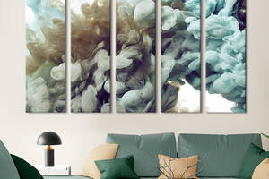 Модульная картина из 5 частей на холсте KIL Art Абстракция облако краски в воде 155x95 см (24-51)