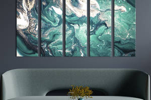 Модульная картина из 5 частей на холсте KIL Art Абстрактное ледяное полотно 132x80 см (32-51)
