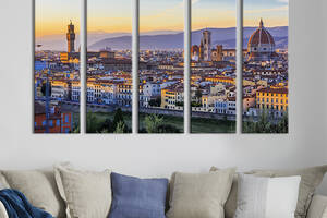 Модульная картина из 5 частей на холсте KIL Art Архитектура Флоренции 132x80 см (349-51)