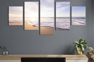 Модульная картина из 5 частей на холсте KIL Art Берег теплого моря 112x54 см (458-52)