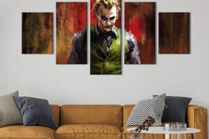 Модульная картина из 5 частей на холсте KIL Art Best Heath Ledger Joker 162x80 см (719-52)