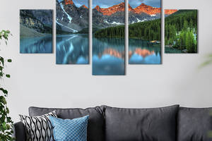 Модульная картина из 5 частей на холсте KIL Art Чарующие горы парка Банф 162x80 см (565-52)
