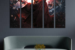 Модульная картина из 5 частей на холсте KIL Art Доктор Стивен Стрендж и мультивселенная безумия 132x80 см