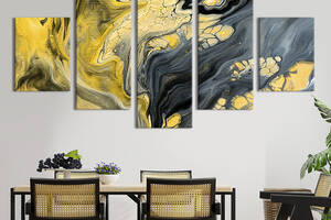 Модульная картина из 5 частей на холсте KIL Art Дымчатый мрамор 162x80 см (34-52)