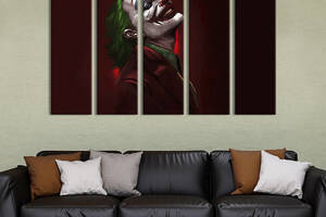 Модульная картина из 5 частей на холсте KIL Art Джокер - злодей Готэма 155x95 см (721-51)