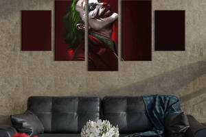 Модульная картина из 5 частей на холсте KIL Art Джокер - злодей DC UNIVERSE 162x80 см (721-52)