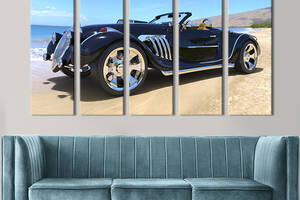 Модульная картина из 5 частей на холсте KIL Art Элегантный ретро-автомобиль 132x80 см (104-51)