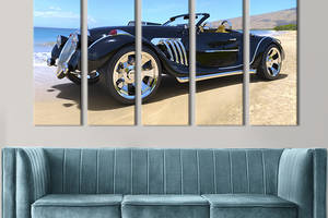 Модульная картина из 5 частей на холсте KIL Art Элегантный ретро-автомобиль 87x50 см (104-51)