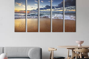 Модульная картина из 5 частей на холсте KIL Art Фантастические морские волны 132x80 см (425-51)