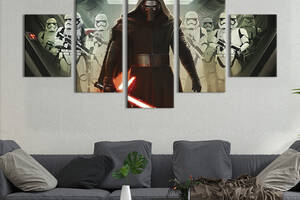 Модульная картина из 5 частей на холсте KIL Art Герой фильма Star Wars Кайло Рен 112x54 см (669-52)